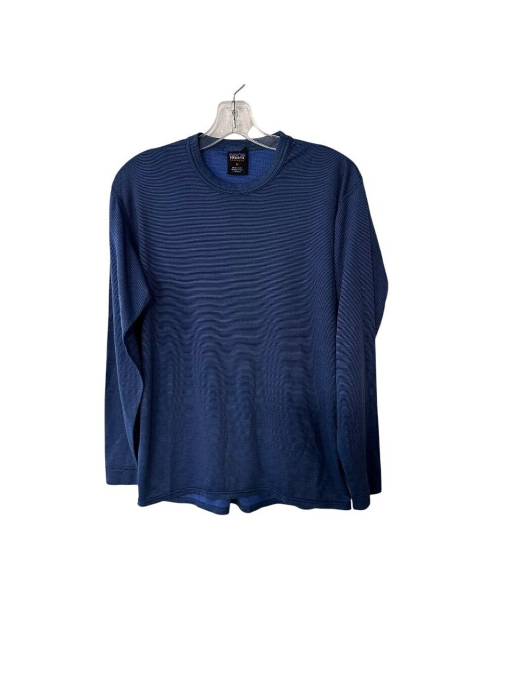 Vtg Patagonia Capilene Shirt Mens Navy Blue Long Sleeve Base Layer Size Medium
